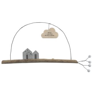 'Behind Every Cloud' Wood Twig Hanger