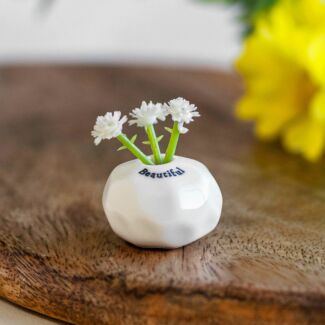 'Beautiful' Small Porcelain Vase