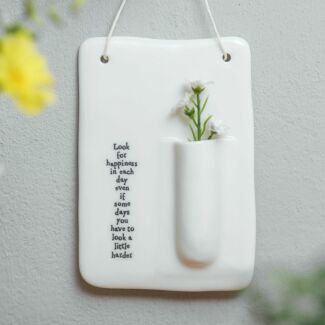 'Look For Happiness' Wall Vase