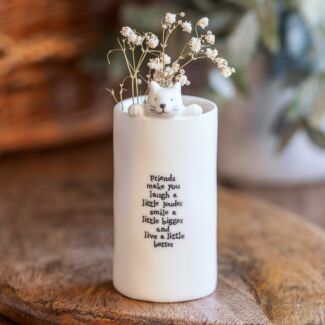 Friends Make You Laugh Cat Animal Vase