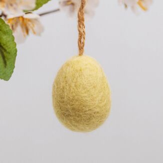 Small Plain Felt Yellow Hanging Easter Egg