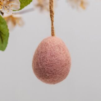 Small Plain Felt Pink Hanging Easter Egg