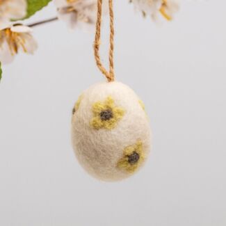 Daisy Felt Yellow Hanging Easter Egg