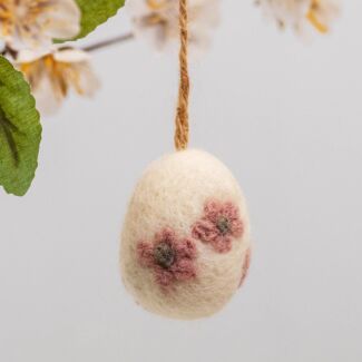 Daisy Felt Pink Hanging Easter Egg