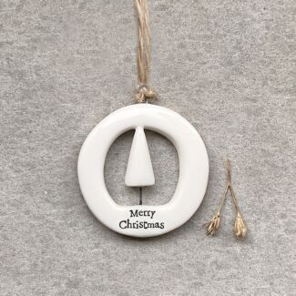 ‘Merry Christmas’ Cut Out Porcelain Hanger