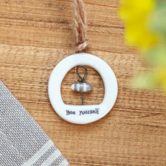 ‘Bee Yourself’ Cut Out Porcelain Hanger