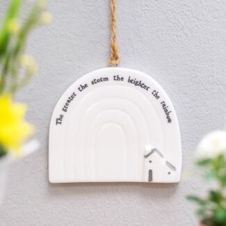 ‘The Greater The Storm’ Rainbow Porcelain Hanger