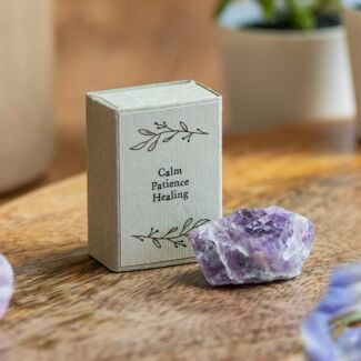 Calm, Patience, Healing Amethyst Crystal Matchbox