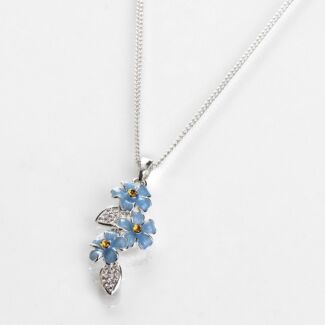 Forget-Me-Not Cascade Silver Plated Necklace