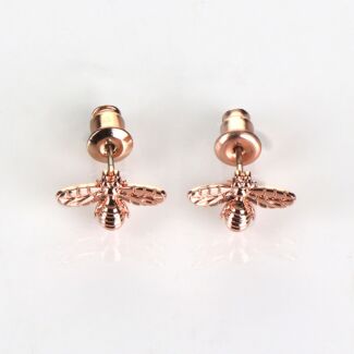 Honey Bee Rose Gold Plated Stud Earrings