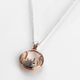 Country Hedgehog Round Two Tone Necklace