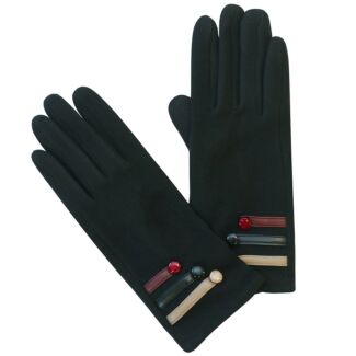 Cosy Contrast Stripes Black Boxed Gloves