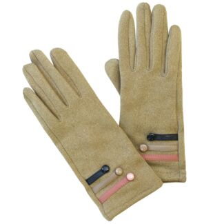 Cosy Contrast Stripes Olive Boxed Gloves