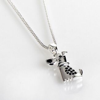 Silver Plated Modern Dog Necklace