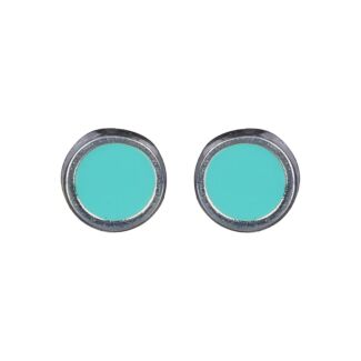 Vermuda Green Round Silver Stud Earrings