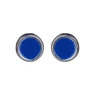 Sky Blue Round Silver Stud Earrings
