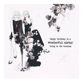 The Midnight Garden Bubbles Sister Luxury Birthday Card