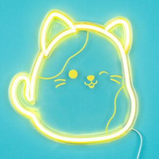 Cam The Cat Neon Yellow Wall Light