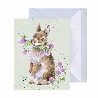 ‘Head Clover Heels’ Rabbit 9cm Mini Card