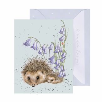 ‘Love And Hedgehugs’ Hedgehog 9cm Mini Greetings Card