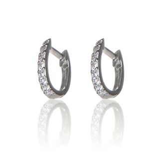 Clear Cubic Zirconia Huggie Boxed Earrings