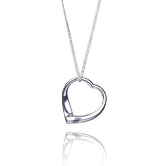 Open Heart Boxed Silver Pendant 