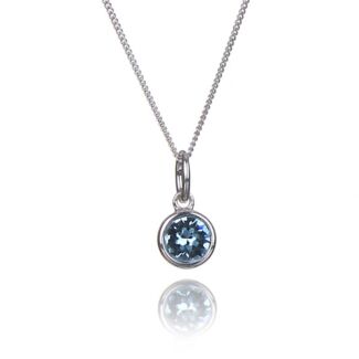 Aquamarine Boxed Silver Pendant