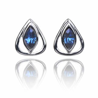 Montana Crystal Teardrop Boxed Silver Stud Earrings