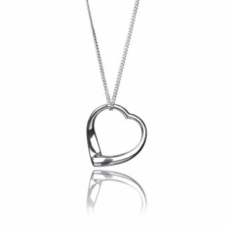 Open Heart Boxed Silver Pendant 