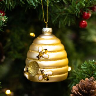 Beehive Glass Tree Decoration