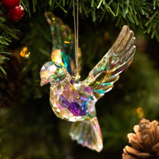 Iridescent Flying Dove Tree Decoration