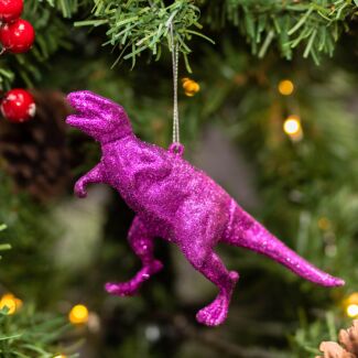 Assorted Glitter T-Rex Acrylic Tree Decoration