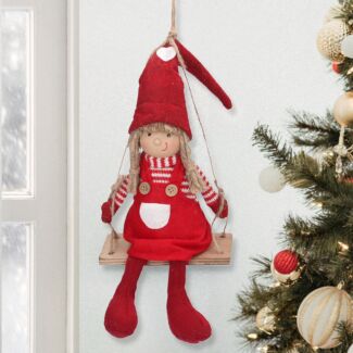 Assorted Large Scandi Girl on Swing Hanging Decoration