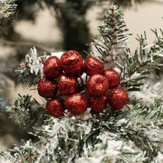 Red Glitter Cherry Bunch