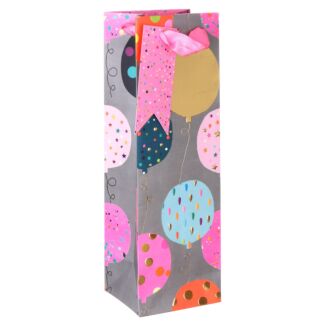 Paper Salad Pink Balloons Bottle Gift Bag