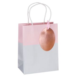Pure Zest Baby Pink & Grey Medium Gift Bag
