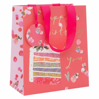 Stephanie Dyment Rainbow Cake Medium Birthday Gift Bag