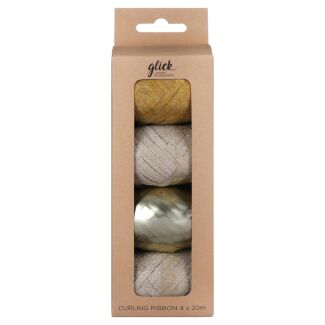 Pack of 4 Gold Curling Ribbon