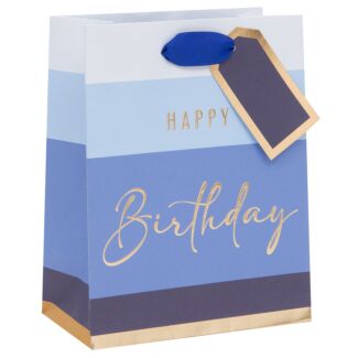 Happy Birthday Stripe Medium Gift Bag