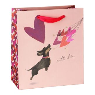 Sausage Dog with Balloons Medium Valentine’s Gift Bag