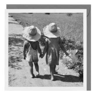 Holy Mackerel Black & White ‘Girls Holding Hands’ Greetings Card