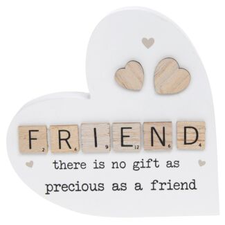 Friend Scrabble Sentiment Freestanding Heart