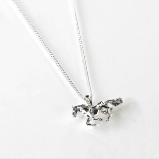 Country Horse Silver Plated Necklace