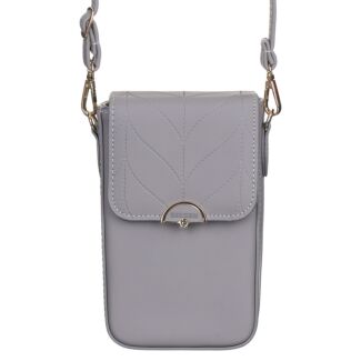 Grey Embossed Phone Bag