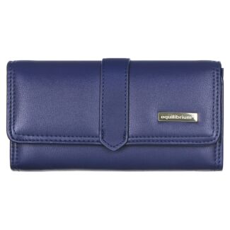 Navy Large RFID Boxed Purse with Strap Detail