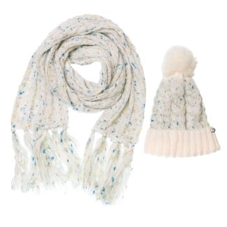 Cream Flecked Hat & Scarf Boxed Set