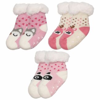 Assorted Pink Animal Toddler Slipper Socks