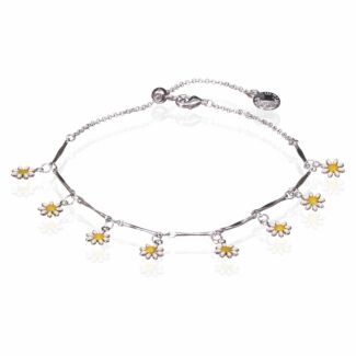 Silver Plated Pretty Daises Anklet