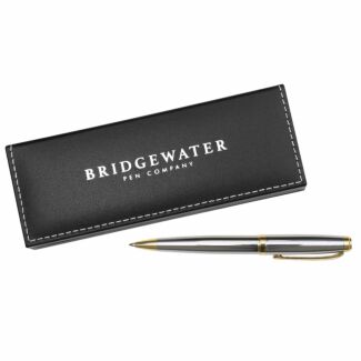 Bridgewater Pen Company Chester Chrome & Gold Boxed Retractable Ballpoint Pen