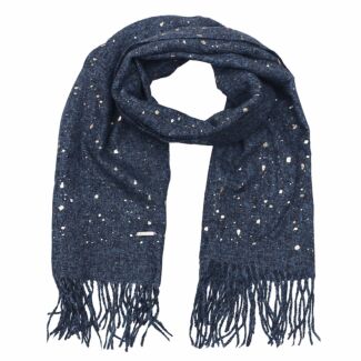 Metallic Splashes Blue Boxed Scarf